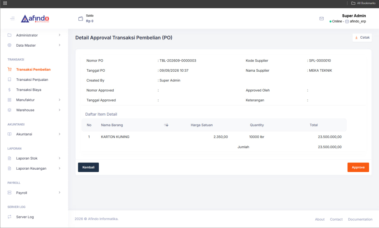 Screenshot ERP MANUFAKTUR TERINTEGRASI