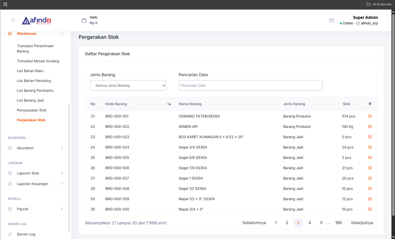 Screenshot ERP MANUFAKTUR TERINTEGRASI