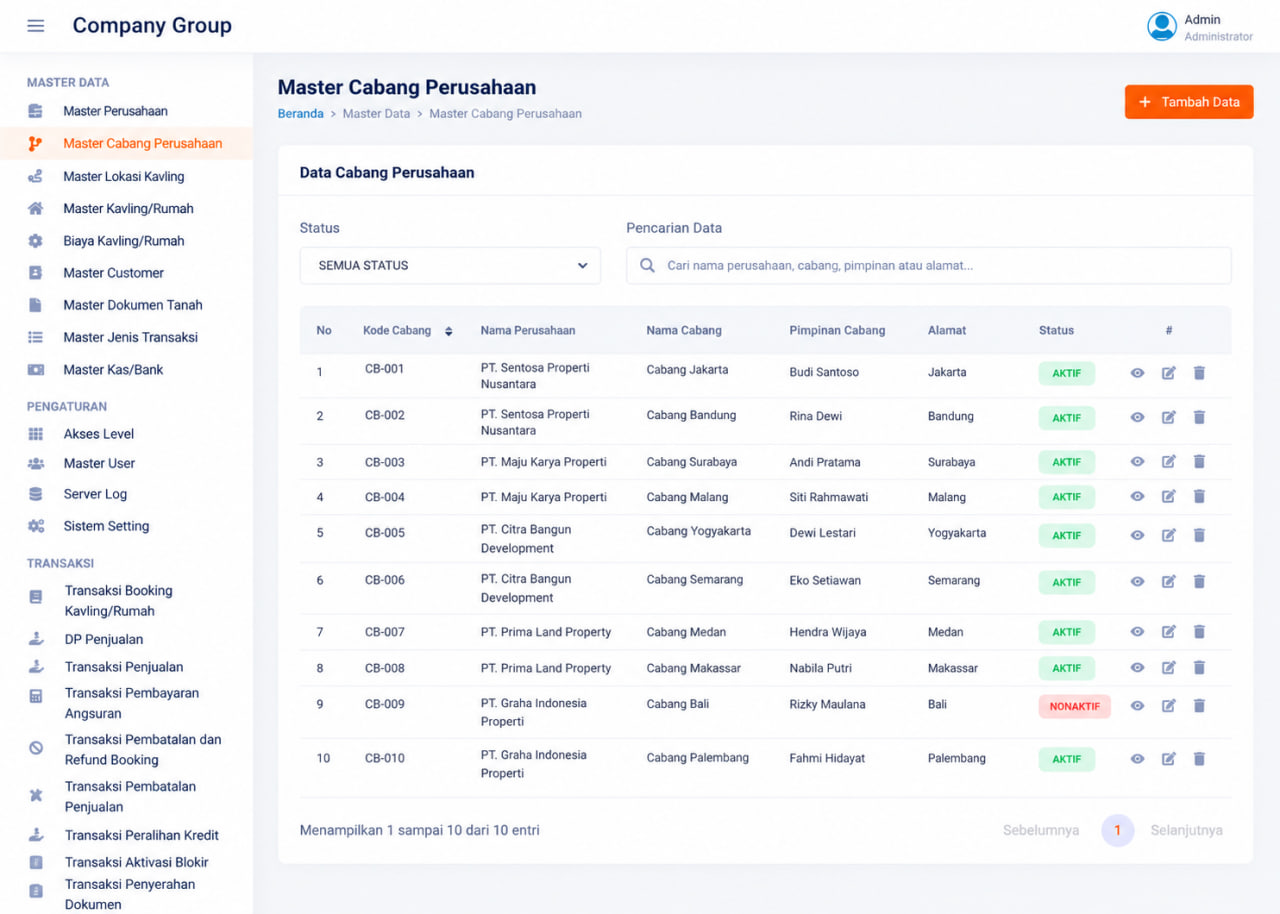 Screenshot PROPERTY MANAGEMENT SYSTEM