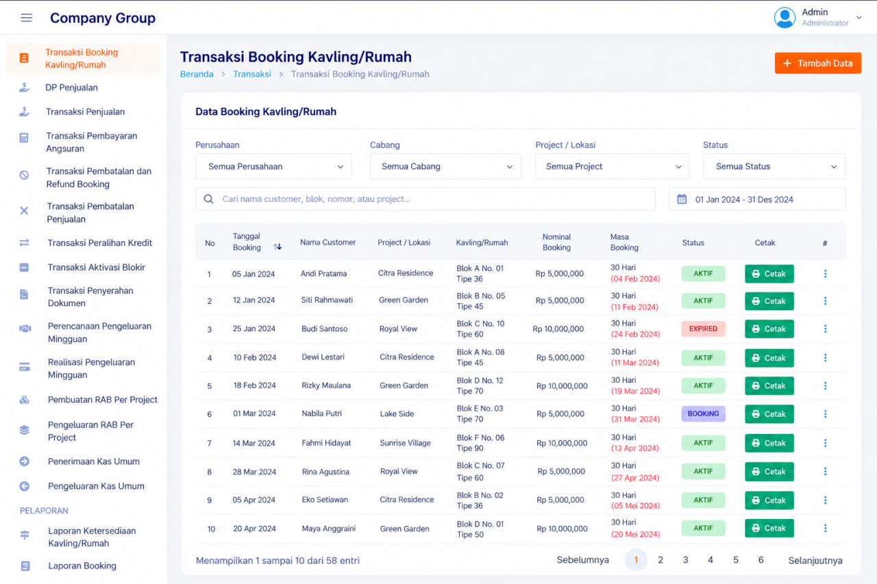 Screenshot PROPERTY MANAGEMENT SYSTEM