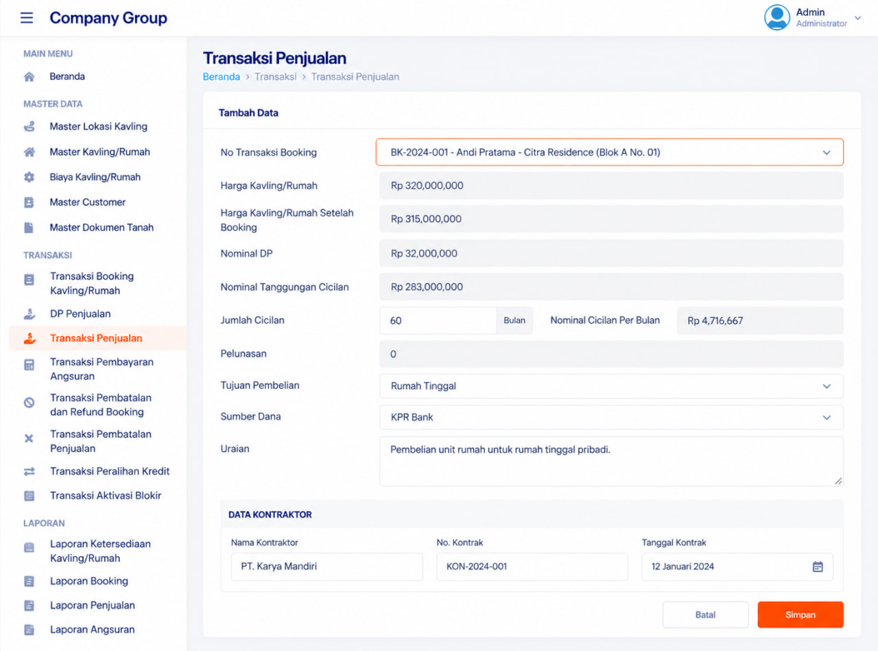 Screenshot PROPERTY MANAGEMENT SYSTEM