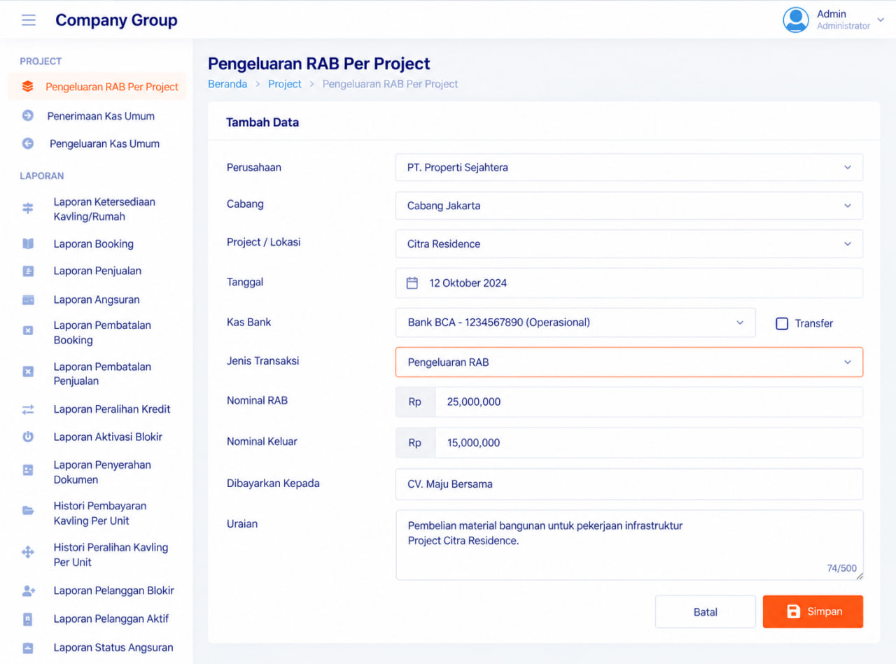 Screenshot PROPERTY MANAGEMENT SYSTEM