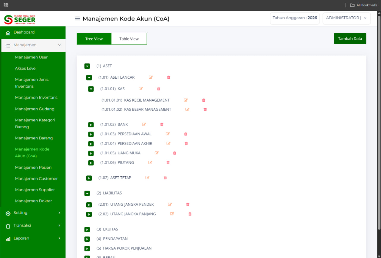 Screenshot INTEGRATED BUSINESS MANAGEMENT SYSTEM
