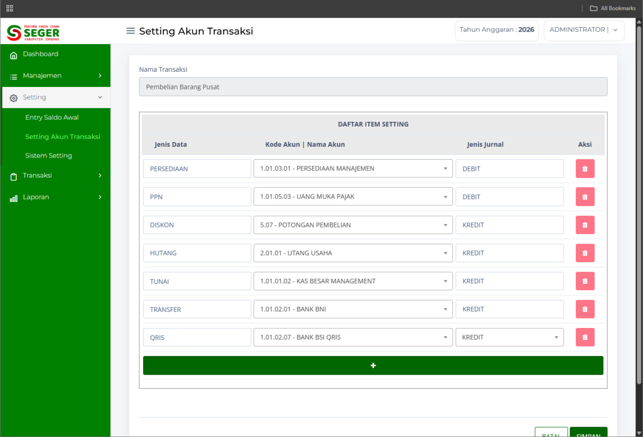Screenshot INTEGRATED BUSINESS MANAGEMENT SYSTEM