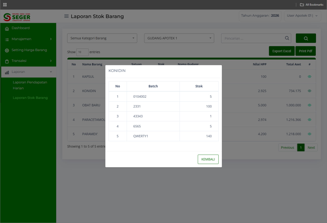 Screenshot INTEGRATED BUSINESS MANAGEMENT SYSTEM