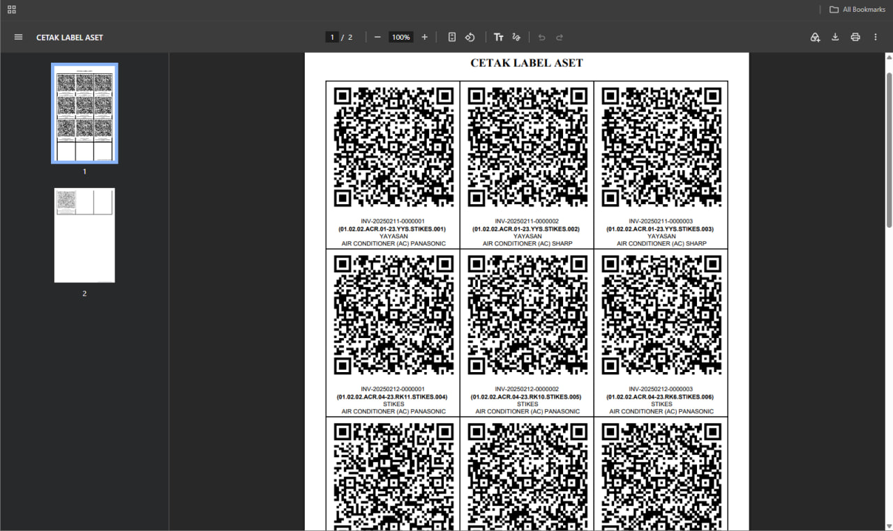 Screenshot ASSET MANAGEMENT SYSTEM (AMS)