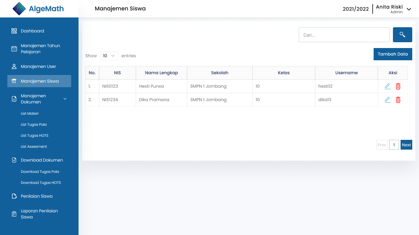 Screenshot SISTEM PEMBELAJARAN DAN PENILAIAN DIGITAL