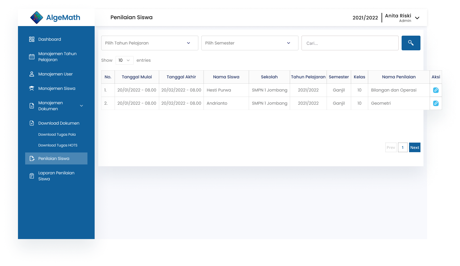 Screenshot SISTEM PEMBELAJARAN DAN PENILAIAN DIGITAL