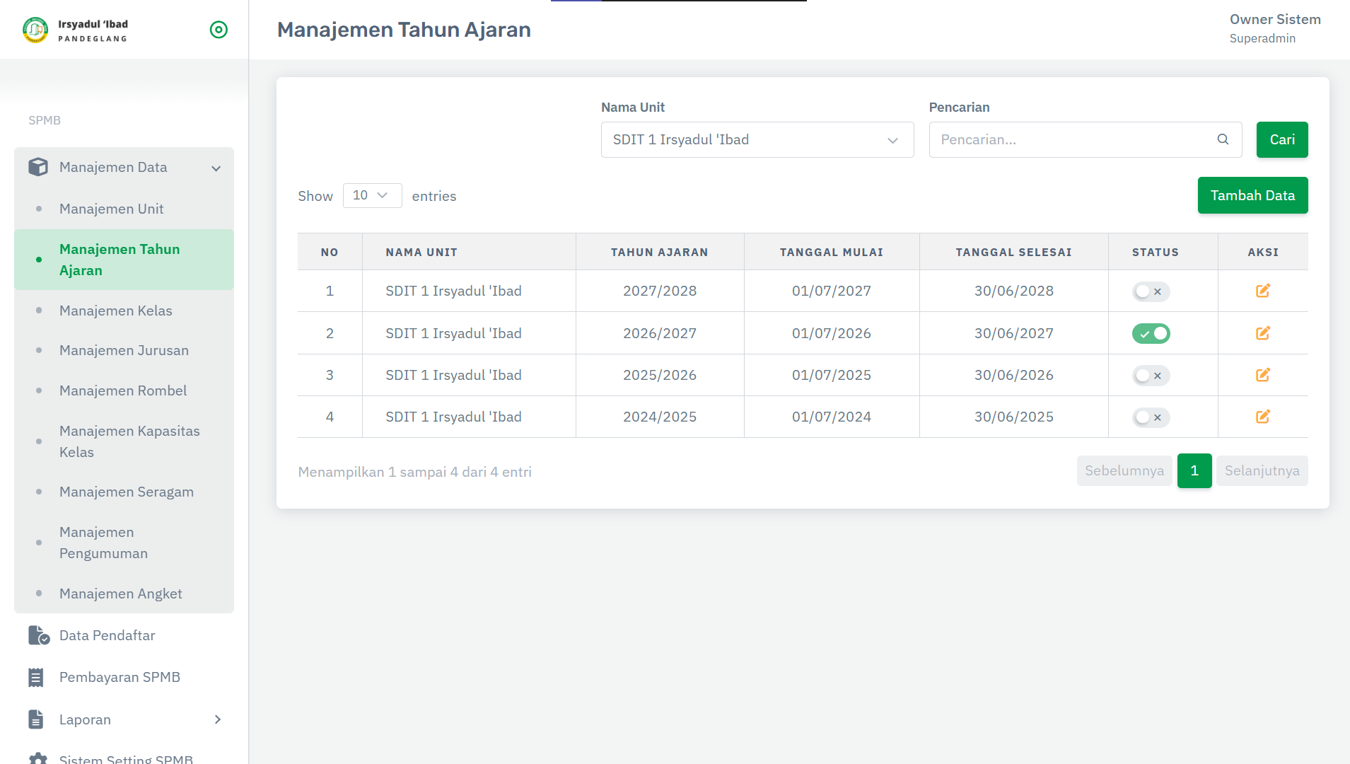 Screenshot SISTEM INFORMASI MANAJEMEN SEKOLAH TERINTEGRASI