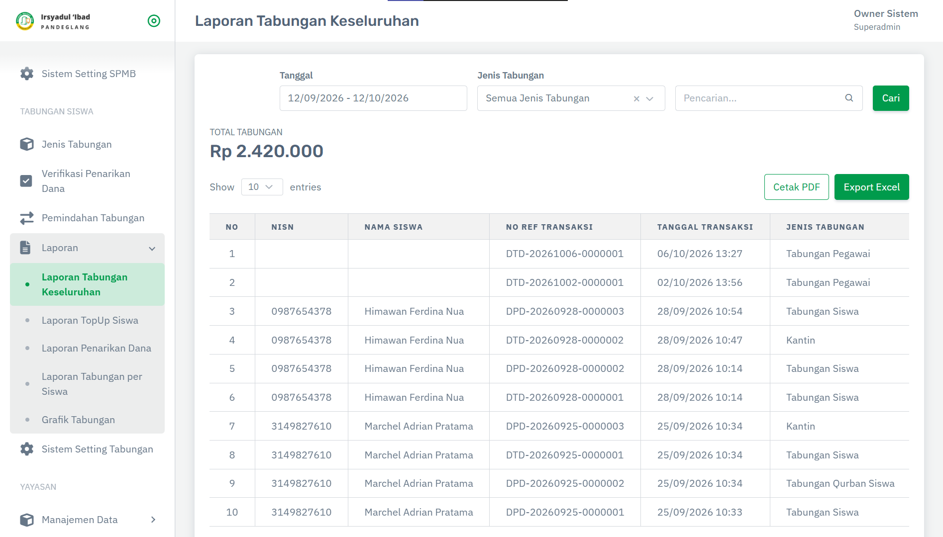 Screenshot SISTEM INFORMASI MANAJEMEN SEKOLAH TERINTEGRASI